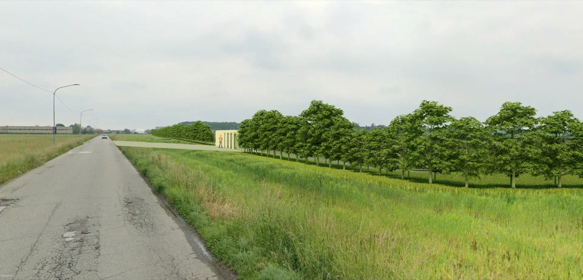 Render fotorealistico - Fotoinserimenti per impianto agrivoltaico utility-scale (~45 MW) – valutazione impatto visivo