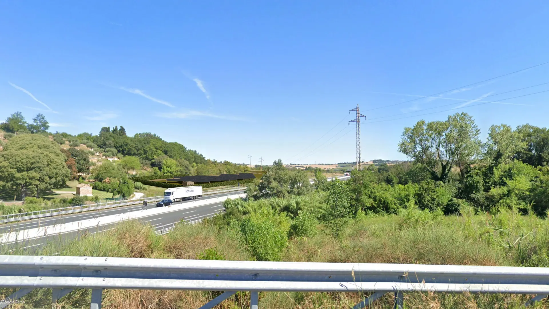 Render fotorealistico - Fotoinserimenti per impianto agrivoltaico utility-scale (~10 MW) – valutazione impatto visivo