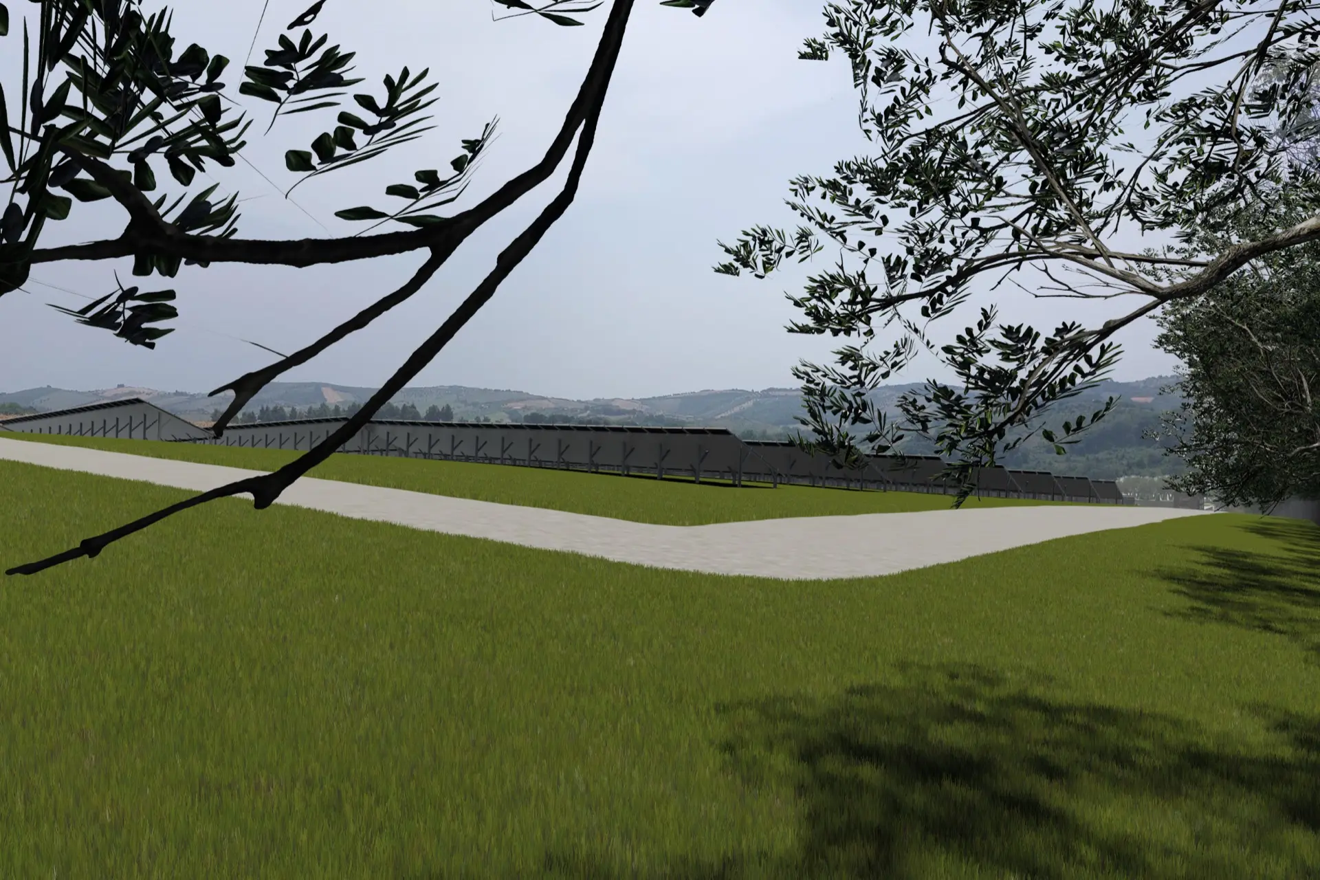 Render fotorealistico - Fotoinserimenti per impianto agrivoltaico utility-scale (~25 MW) – valutazione impatto visivo