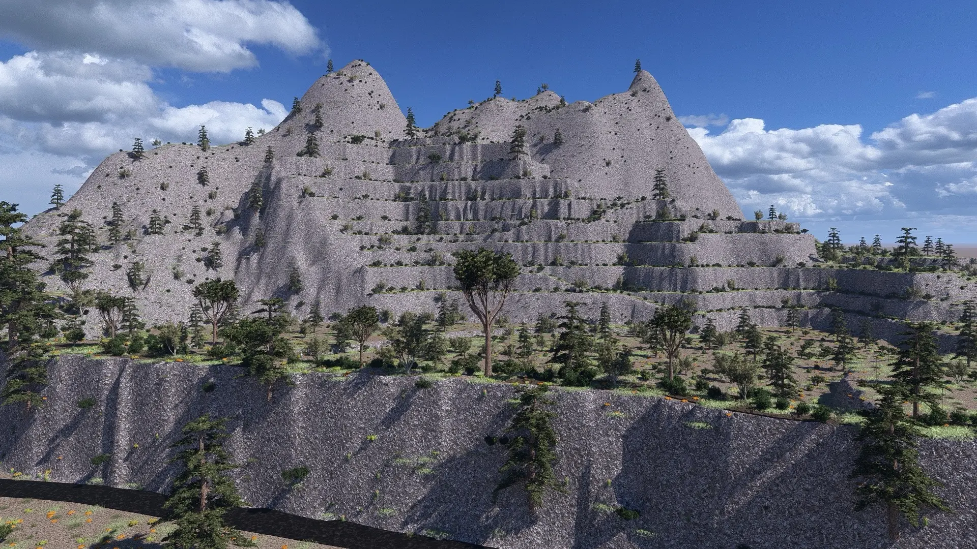 Render fotorealistico - Simulazioni ambientali per trasformazione morfologica del territorio – analisi impatto visivo