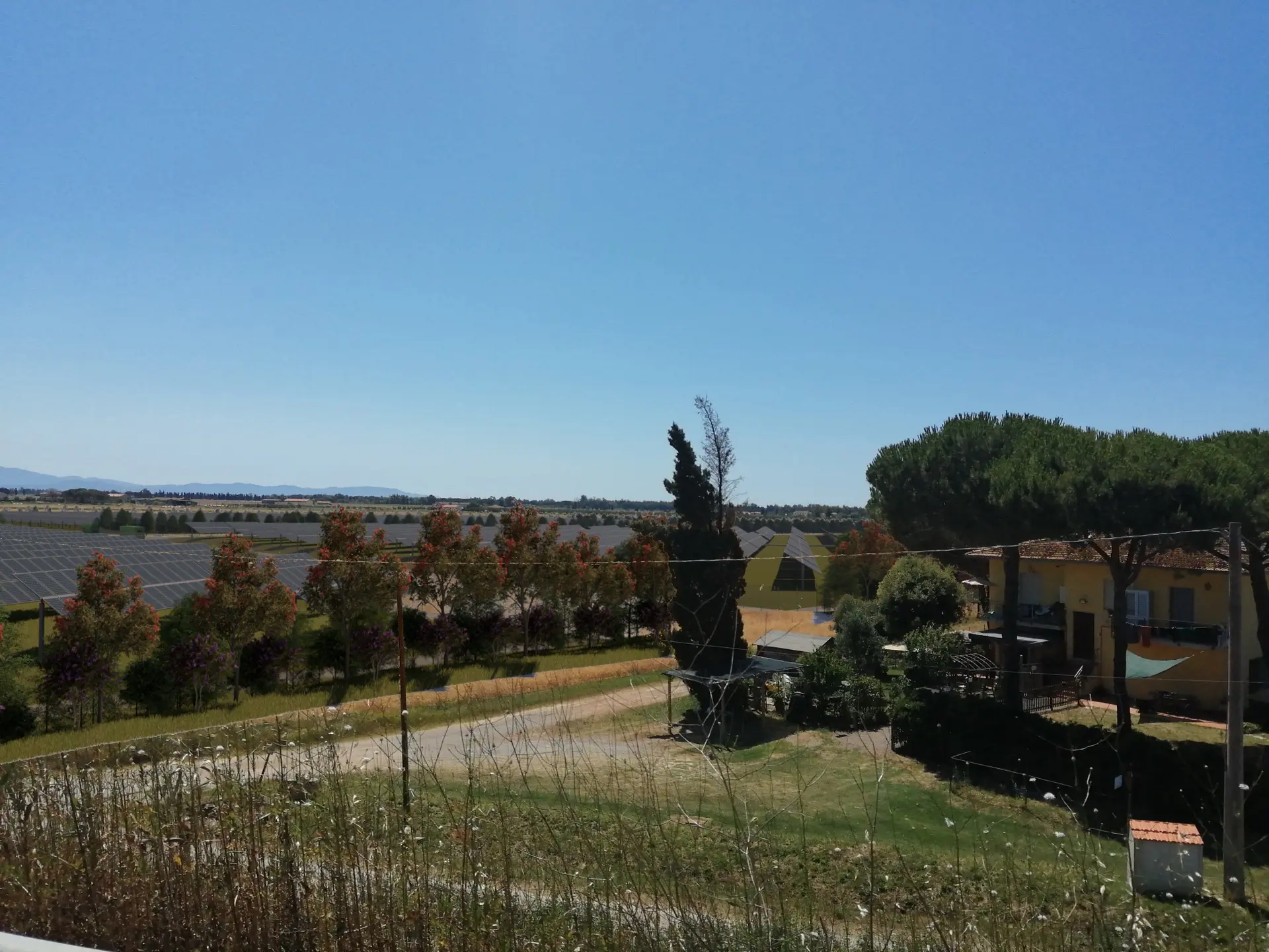 Render fotorealistico - Fotoinserimenti per impianto agrivoltaico utility-scale (~10 MW) – valutazione impatto visivo
